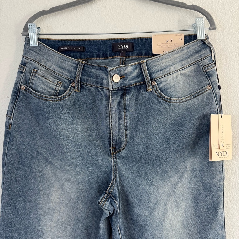 NYDJ Not Your Daughters Jeans Marilyn Straight Uplift Lift x Tuck Denim Jean NWT - Picture 2 of 5
